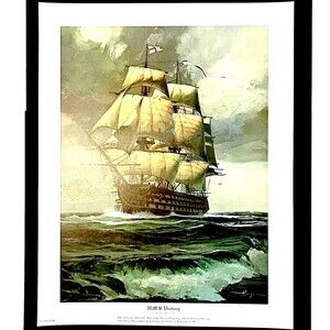 NEW Thomas Hoyne Nautical Print HMS Victory War Ship Nelson British Navy UK Sail